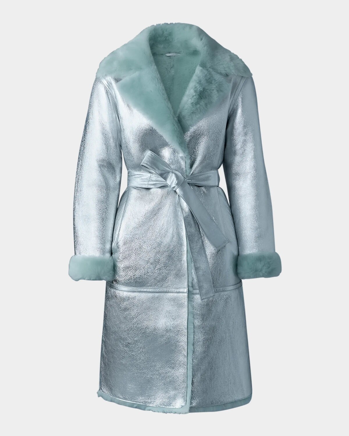 Кожаный тренч Kimberly цвета металлик с воротником из овчины Mackage, цвет Silver-Mint
Кожаный тренч Kimberly цвета металлик с воротником из овчины Mackage, цвет Silver-Mint
