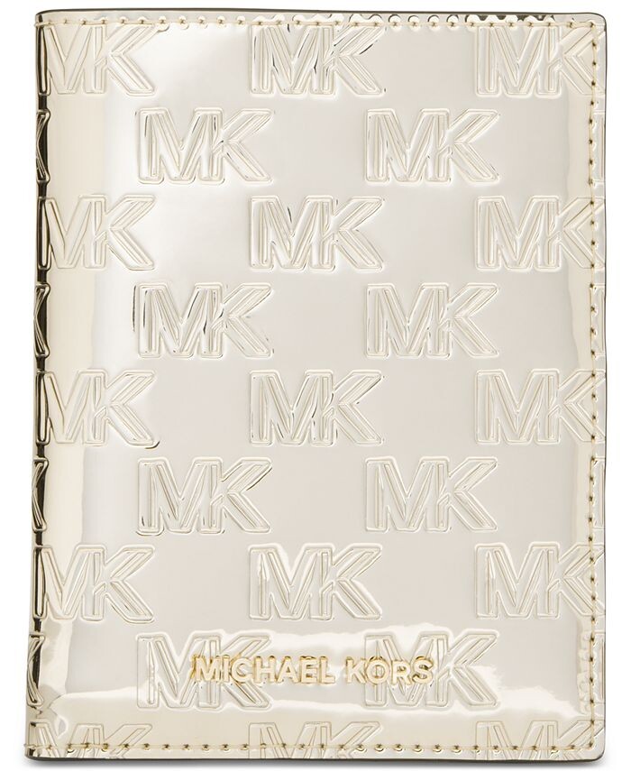 Кошелек для паспорта среднего размера с тиснением логотипа Michael Kors, золото
Кошелек для паспорта среднего размера с тиснением логотипа Michael Kors, золото