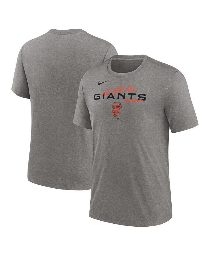 Мужская футболка Heather Charcoal San Francisco Giants We Are All Tri-Blend Nike, черный
Мужская футболка Heather Charcoal San Francisco Giants We Are All Tri-Blend Nike, черный