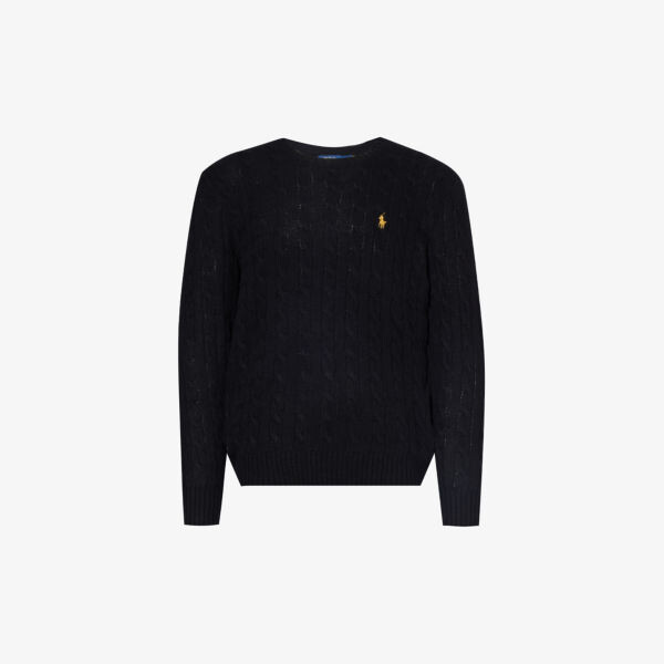 Джемпер из смеси шерсти и кашемира с фирменной вышивкой косой вязки Polo Ralph Lauren, черный
Джемпер из смеси шерсти и кашемира с фирменной вышивкой косой вязки Polo Ralph Lauren, черный