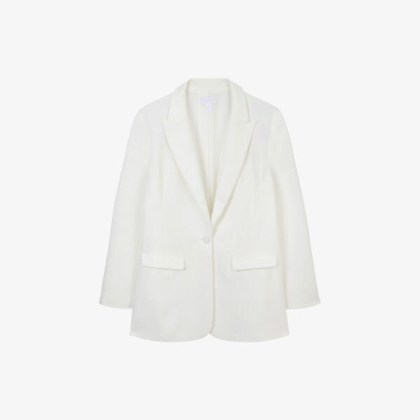 Однобортный креповый пиджак с атласной спинкой The White Company, слоновая кость
Однобортный креповый пиджак с атласной спинкой The White Company, слоновая кость