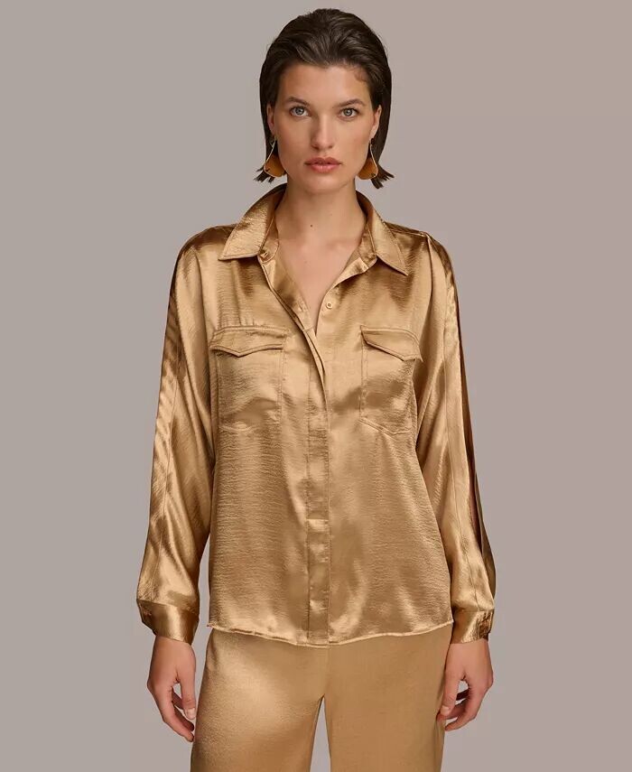 Женский топ Donna Karan с разрезом на пуговицах спереди и рукавами Donna Karan New York, бежевый
Женский топ Donna Karan с разрезом на пуговицах спереди и рукавами Donna Karan New York, бежевый