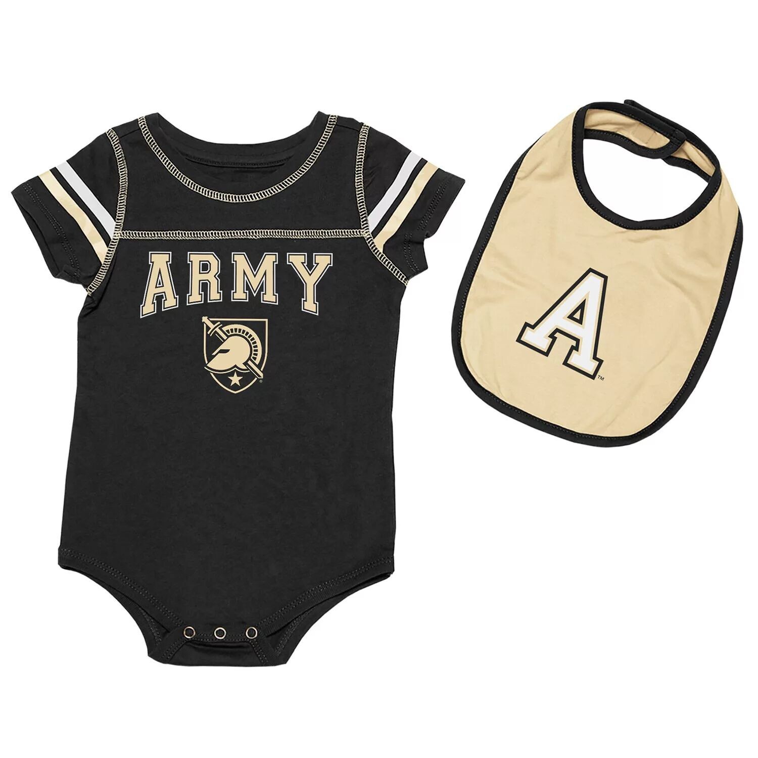 Комплект боди и нагрудника Colosseum Black/Gold Army Black Knights Chocolate для новорожденных и младенцев Colosseum
Комплект боди и нагрудника Colosseum Black/Gold Army Black Knights Chocolate для новорожденных и младенцев Colosseum