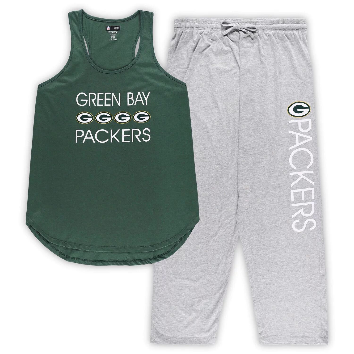 Женский комплект Concepts Sport Зеленый/Золотой Green Bay Packers Майка больших размеров и брюки для сна
Женский комплект Concepts Sport Зеленый/Золотой Green Bay Packers Майка больших размеров и брюки для сна