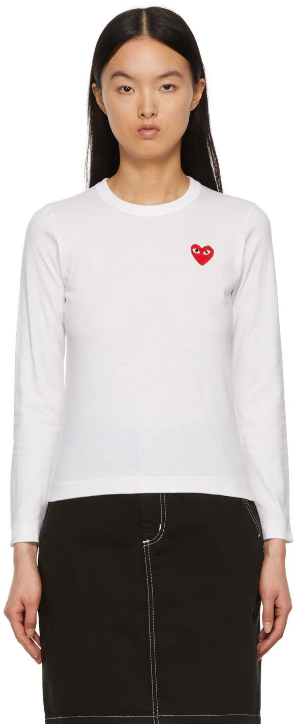 Белая футболка с длинным рукавом и нашивкой в виде сердца Comme Des Garcons, цвет White
Белая футболка с длинным рукавом и нашивкой в виде сердца Comme Des Garcons, цвет White