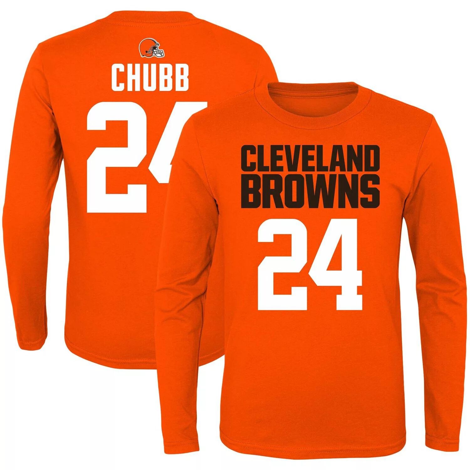Молодежная футболка Ника Чабба Orange Cleveland Browns Mainliner с именем и номером игрока с длинными рукавами Outerstuff
Молодежная футболка Ника Чабба Orange Cleveland Browns Mainliner с именем и номером игрока с длинными рукавами Outerstuff