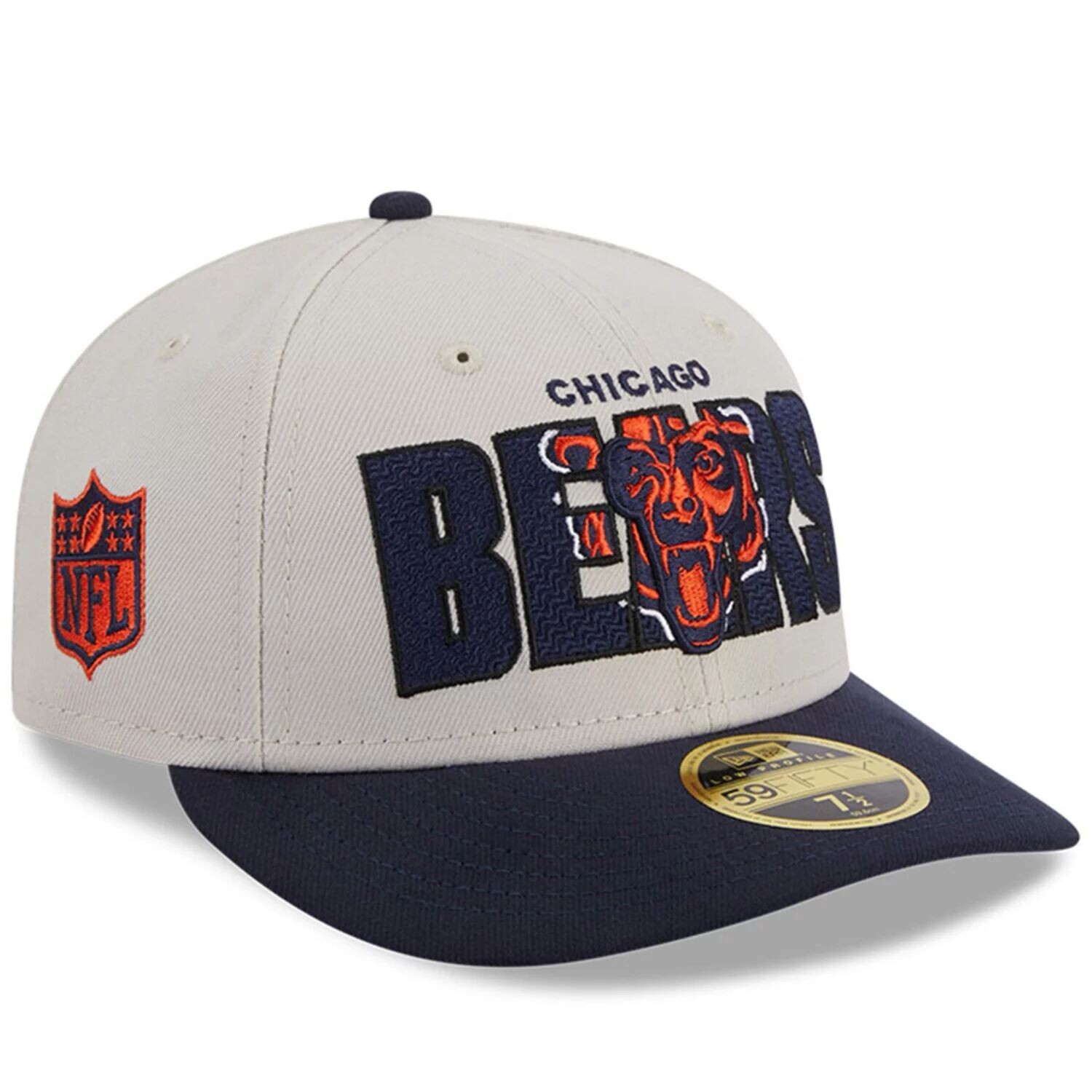 Мужская облегающая шляпа New Era Stone/темно-синего цвета Chicago Bears 2023 NFL Draft Low Profile 59FIFTY
Мужская облегающая шляпа New Era Stone/темно-синего цвета Chicago Bears 2023 NFL Draft Low Profile 59FIFTY