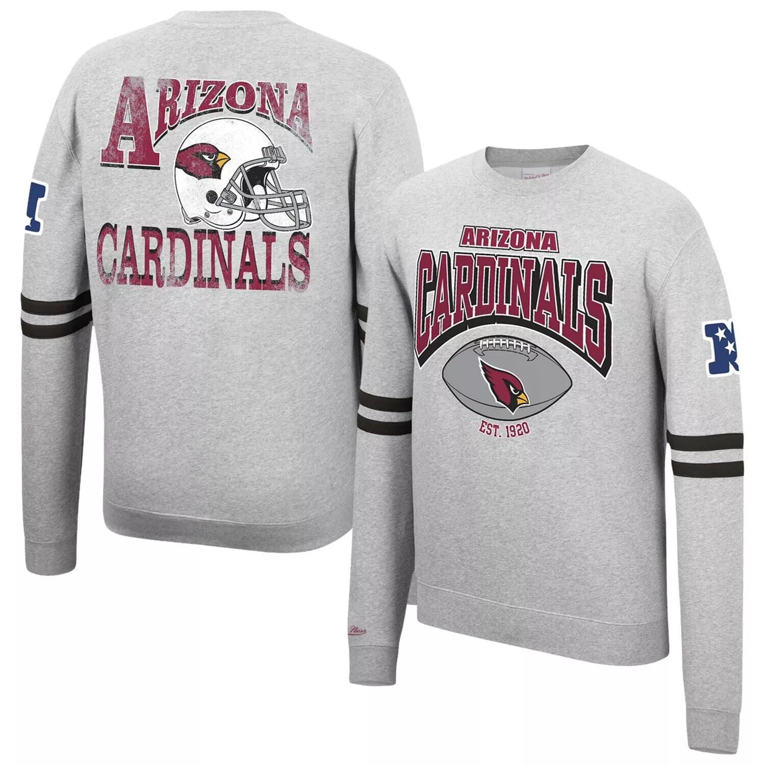 Мужской флисовый пуловер с принтом Mitchell & Ness Heathered Grey Arizona Cardinals со сплошным принтом, толстовка
Мужской флисовый пуловер с принтом Mitchell & Ness Heathered Grey Arizona Cardinals со сплошным принтом, толстовка