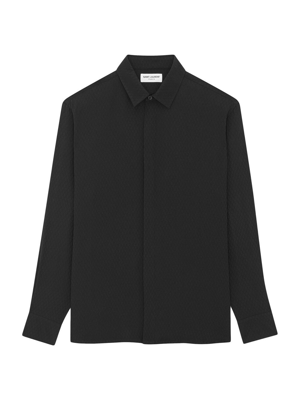 Классическая рубашка Yves Collar из матового и блестящего шелка Saint Laurent, черный
Классическая рубашка Yves Collar из матового и блестящего шелка Saint Laurent, черный
