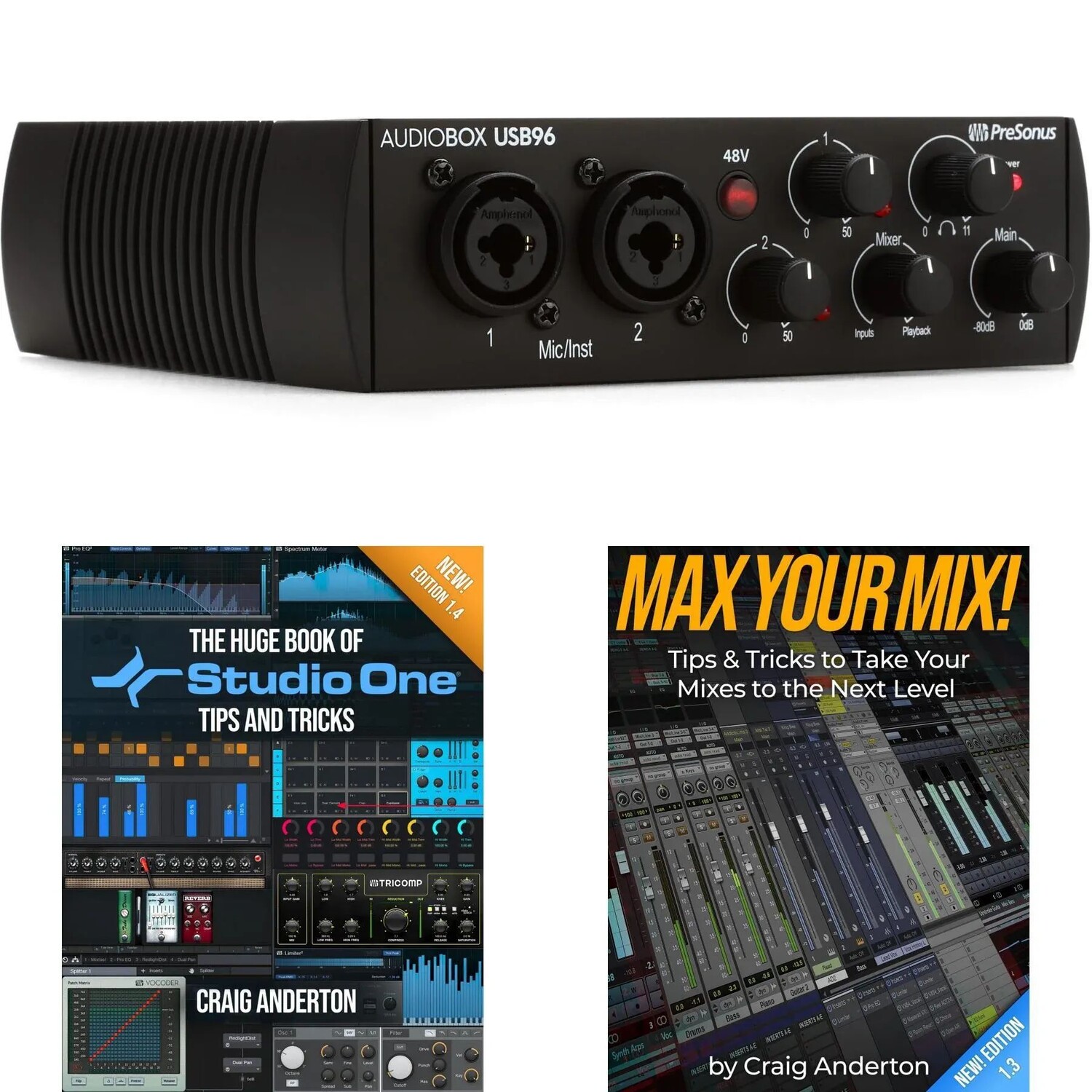 Комплект электронной книги PreSonus AudioBox USB 96 с USB-аудиоинтерфейсом — издание, посвященное 25-летию
Комплект электронной книги PreSonus AudioBox USB 96 с USB-аудиоинтерфейсом — издание, посвященное 25-летию