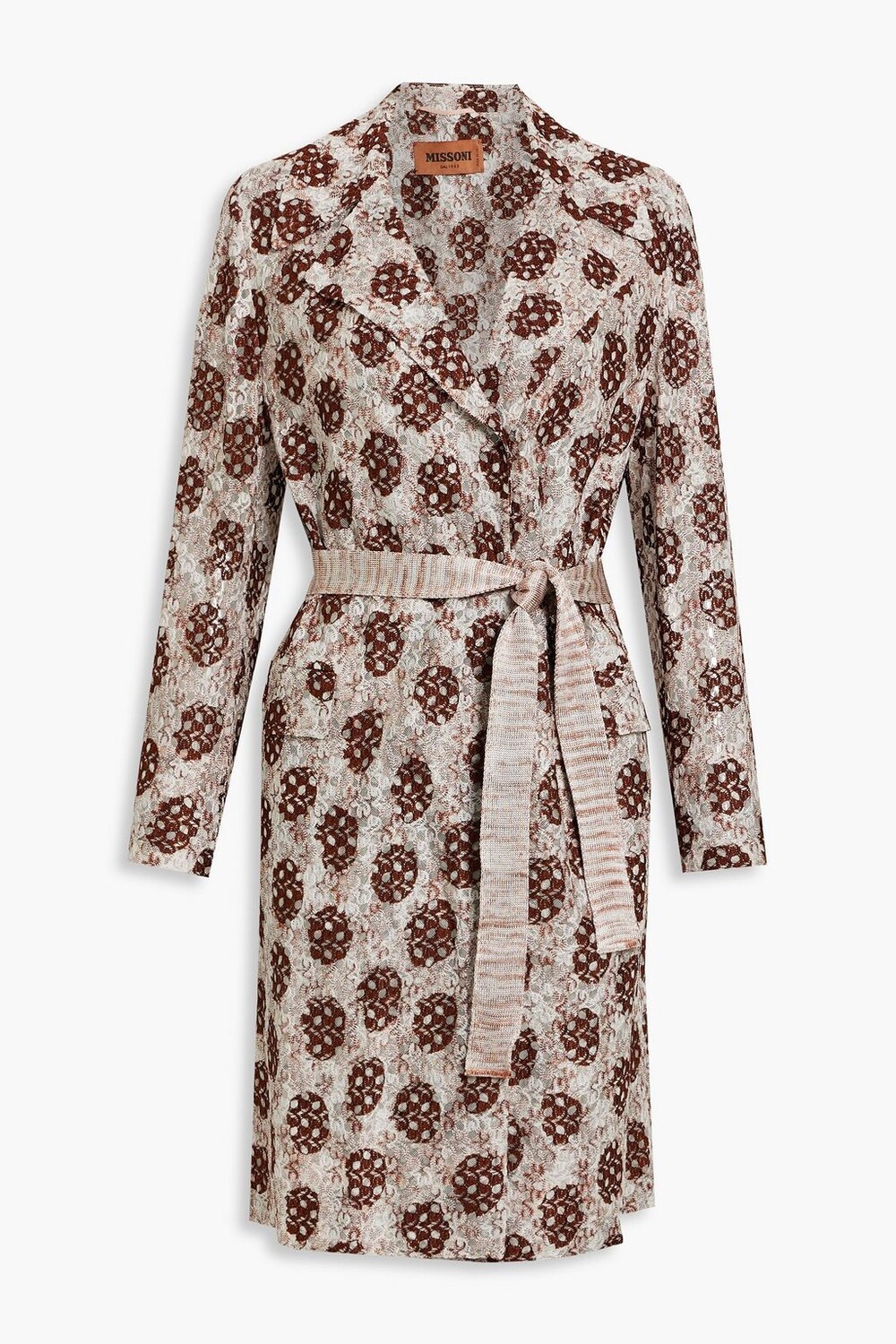 Пальто из тюля вязки крючком с поясом и вышивкой в горошек MISSONI, коричневый
Пальто из тюля вязки крючком с поясом и вышивкой в горошек MISSONI, коричневый