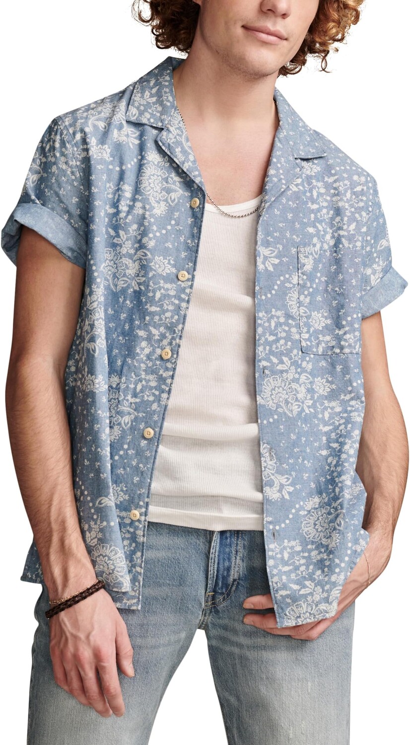 Рубашка Lucky Brand Printed Chambray Camp Collar Short Sleeve Shirt, цвет Indigo Print
Рубашка Lucky Brand Printed Chambray Camp Collar Short Sleeve Shirt, цвет Indigo Print