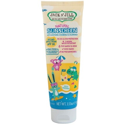 Детский натуральный солнцезащитный крем Non-Nano Spf30 с календулой и ромашкой, 100 г, Jack N' Jill
Детский натуральный солнцезащитный крем Non-Nano Spf30 с календулой и ромашкой, 100 г, Jack N' Jill