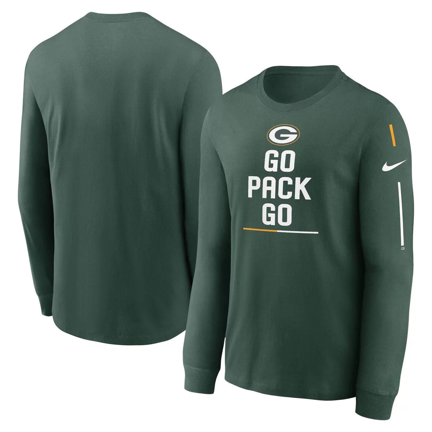 Мужская зеленая футболка с длинным рукавом и надписью Green Bay Packers Team Nike, Зеленый
Мужская зеленая футболка с длинным рукавом и надписью Green Bay Packers Team Nike, Зеленый