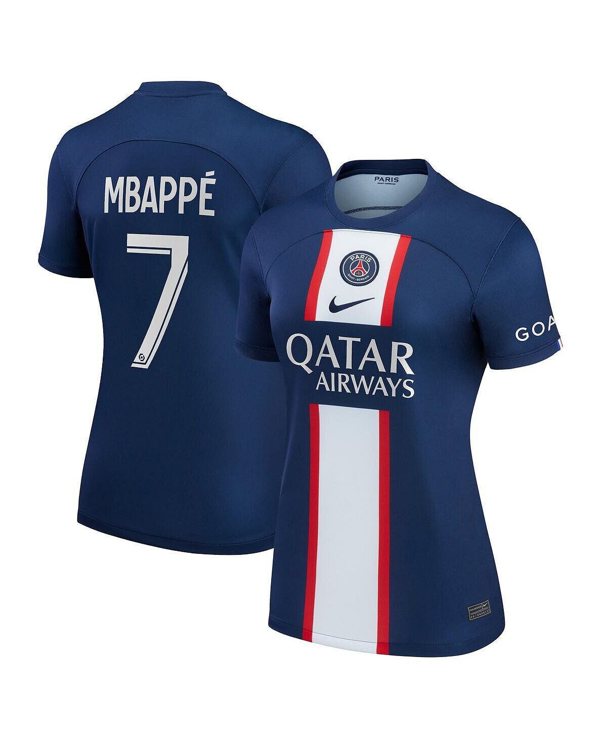 Женская синяя футболка Kylian Mbappé Paris Saint-Germain 2022/23, домашняя реплика игрока Nike, синий
Женская синяя футболка Kylian Mbappé Paris Saint-Germain 2022/23, домашняя реплика игрока Nike, синий