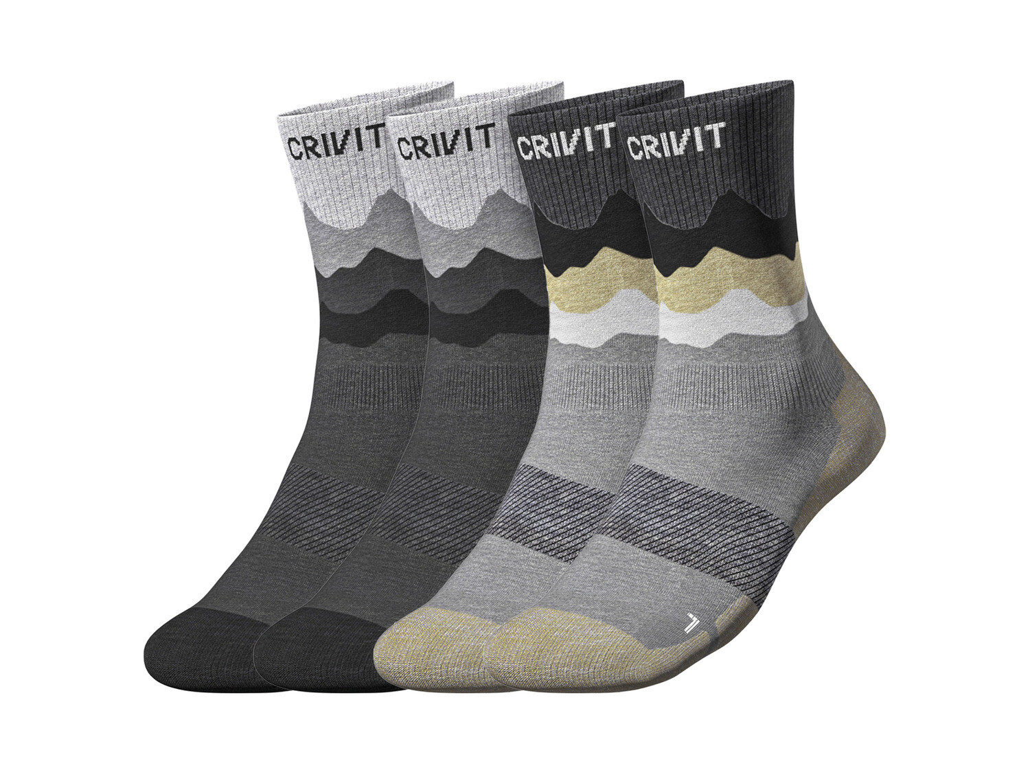 Мужские носки для активного отдыха Crivit, 2 пары, со стелькой SmartStep, черный/серый/бежевый
Мужские носки для активного отдыха Crivit, 2 пары, со стелькой SmartStep, черный/серый/бежевый