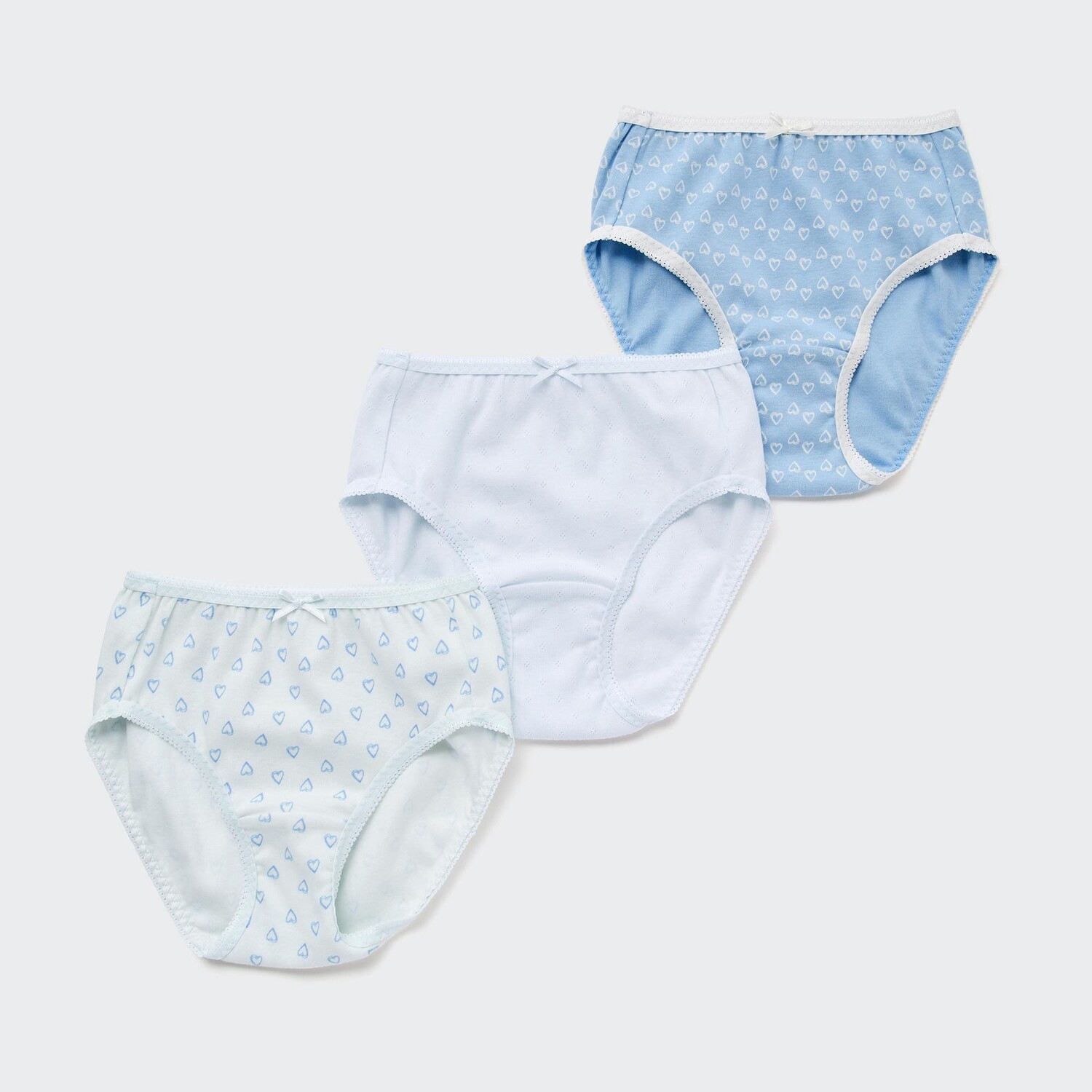 Хлопковые трусы с принтом в форме сердца для девочек (три пары) Uniqlo, светло-синий
Хлопковые трусы с принтом в форме сердца для девочек (три пары) Uniqlo, светло-синий