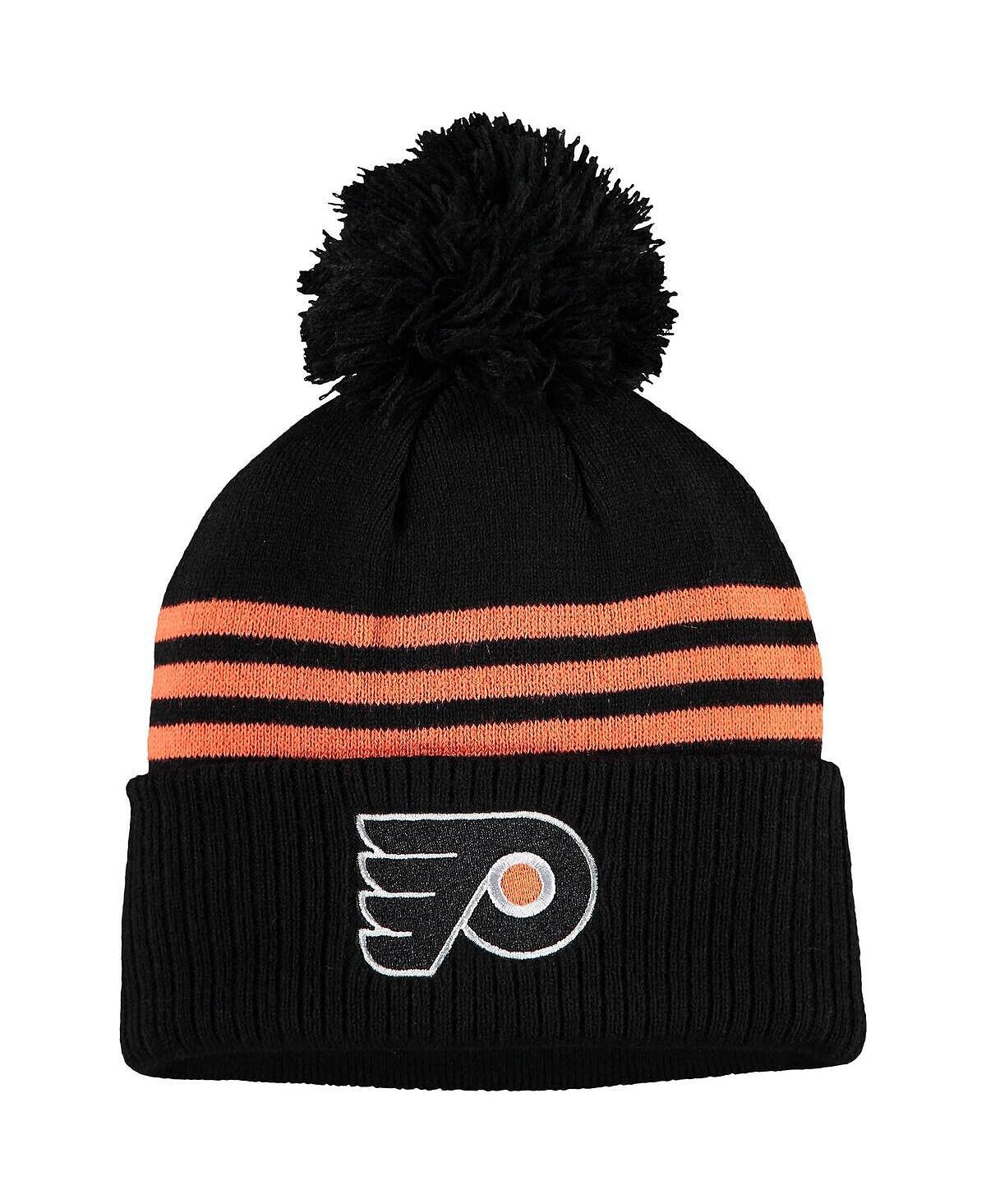 Мужская черная вязаная шапка с манжетами и помпоном в раздевалке Philadelphia Flyers с тремя полосками adidas
Мужская черная вязаная шапка с манжетами и помпоном в раздевалке Philadelphia Flyers с тремя полосками adidas