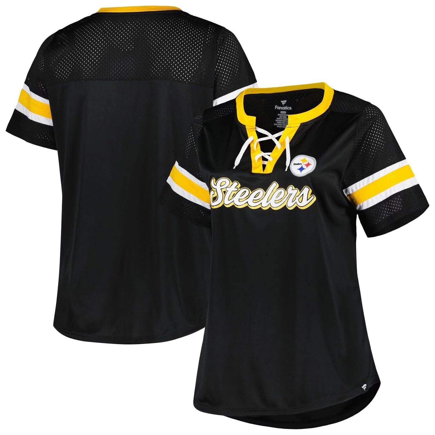 Женская черная футболка с логотипом Fanatics Pittsburgh Steelers размера плюс Original State на шнуровке Fanatics
Женская черная футболка с логотипом Fanatics Pittsburgh Steelers размера плюс Original State на шнуровке Fanatics