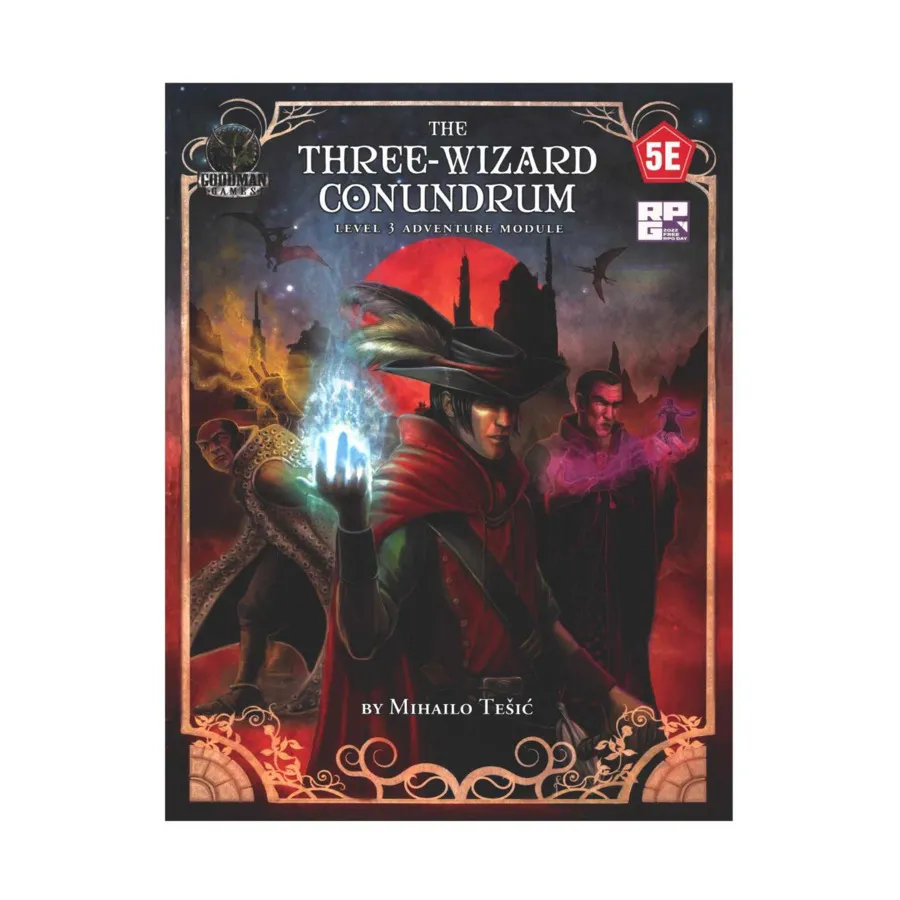 Модуль Three-Wizard Conundrum (Free RPG Day 2022), Fifth Edition Fantasy (Goodman Games)
Модуль Three-Wizard Conundrum (Free RPG Day 2022), Fifth Edition Fantasy (Goodman Games)