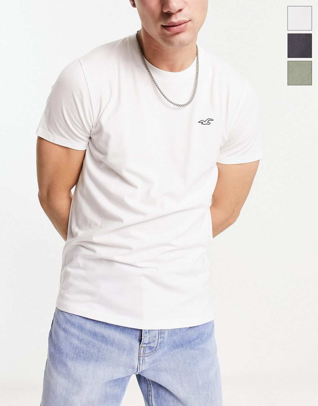Комплект из 3 футболок с логотипом Hollister белого/зеленого/серого цвета, Зеленый
Комплект из 3 футболок с логотипом Hollister белого/зеленого/серого цвета, Зеленый