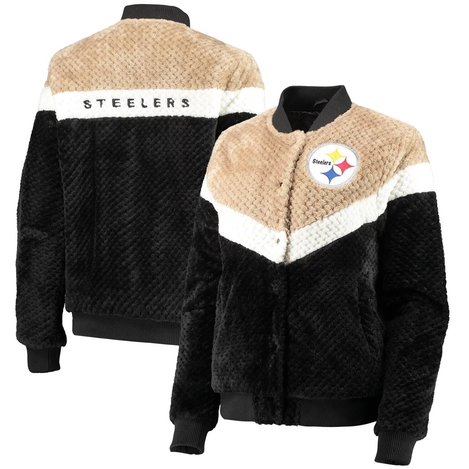 Женская куртка на кнопках G-III 4Her Carl Banks черно-кремового цвета Pittsburgh Steelers Riot Squad Sherpa G-III, Черный
Женская куртка на кнопках G-III 4Her Carl Banks черно-кремового цвета Pittsburgh Steelers Riot Squad Sherpa G-III, Черный