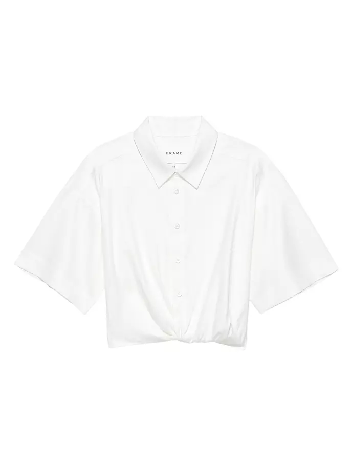 Укороченная рубашка с закручивающейся передней частью Frame, цвет off white
Укороченная рубашка с закручивающейся передней частью Frame, цвет off white