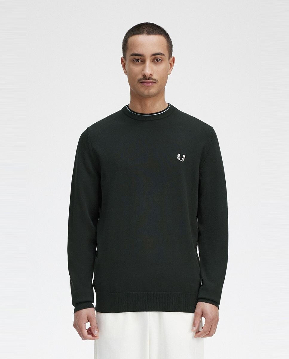 Классический мужской свитер с круглым вырезом и логотипом на груди Fred Perry, темно-зеленый
Классический мужской свитер с круглым вырезом и логотипом на груди Fred Perry, темно-зеленый