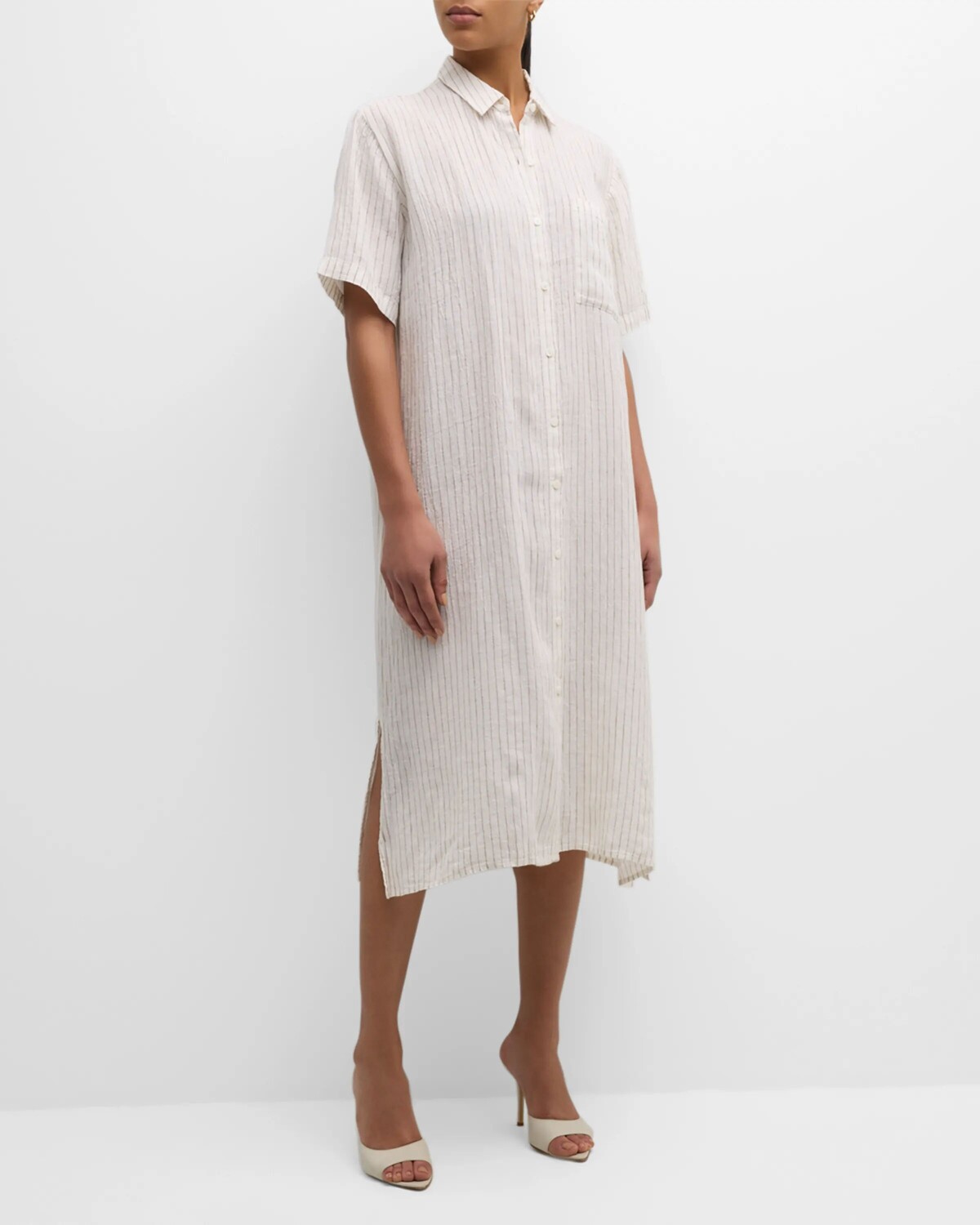 Платье-рубашка миди из органического льна в жатую полоску Eileen Fisher, цвет Bronze
Платье-рубашка миди из органического льна в жатую полоску Eileen Fisher, цвет Bronze