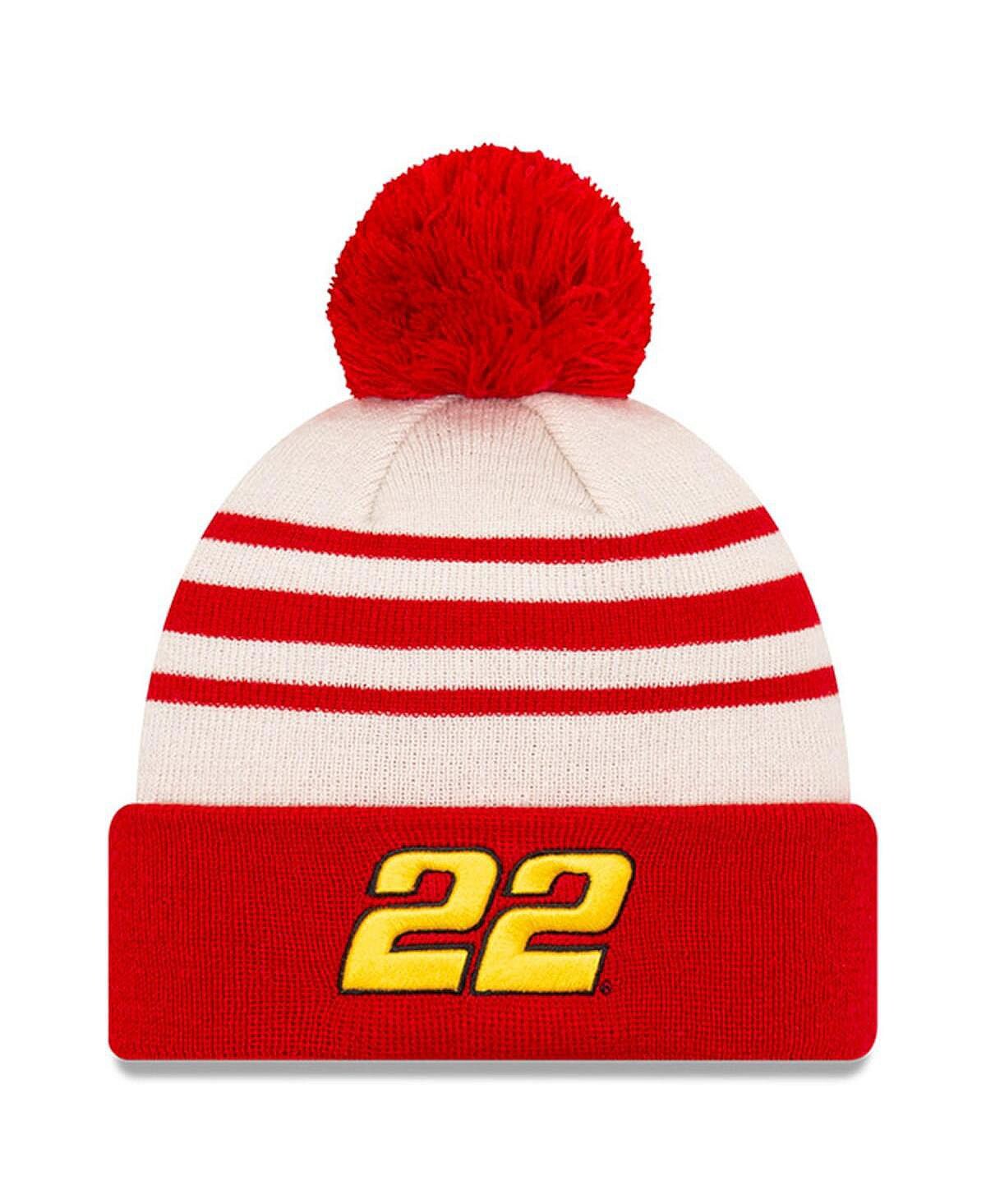Мужская алая, желтая вязаная шапка Joey Logano Shell Pennzoil с манжетами и помпонами New Era
Мужская алая, желтая вязаная шапка Joey Logano Shell Pennzoil с манжетами и помпонами New Era