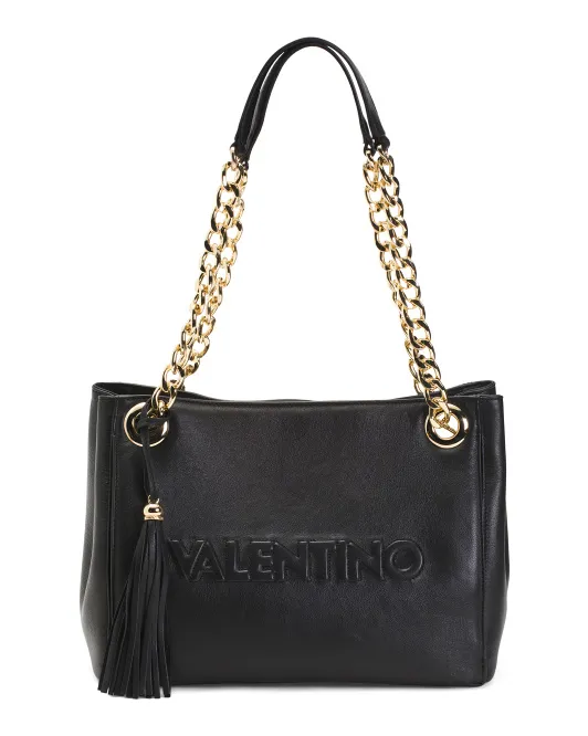 Кожаная сумка-тоут с тиснением Luisa Made In Italy Valentino By Mario Valentino, черный
Кожаная сумка-тоут с тиснением Luisa Made In Italy Valentino By Mario Valentino, черный