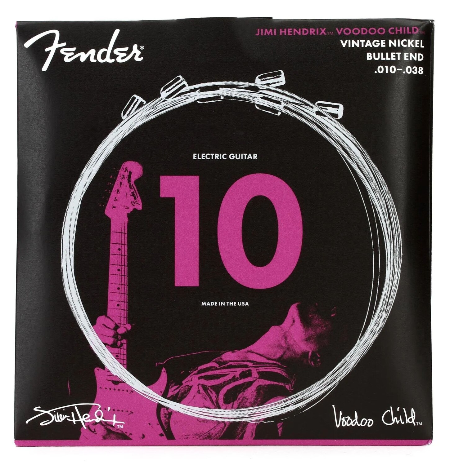 Винтажные никелевые струны для электрогитары Fender Hendrix Voodoo Child Bullet End — .010-.038
Винтажные никелевые струны для электрогитары Fender Hendrix Voodoo Child Bullet End — .010-.038