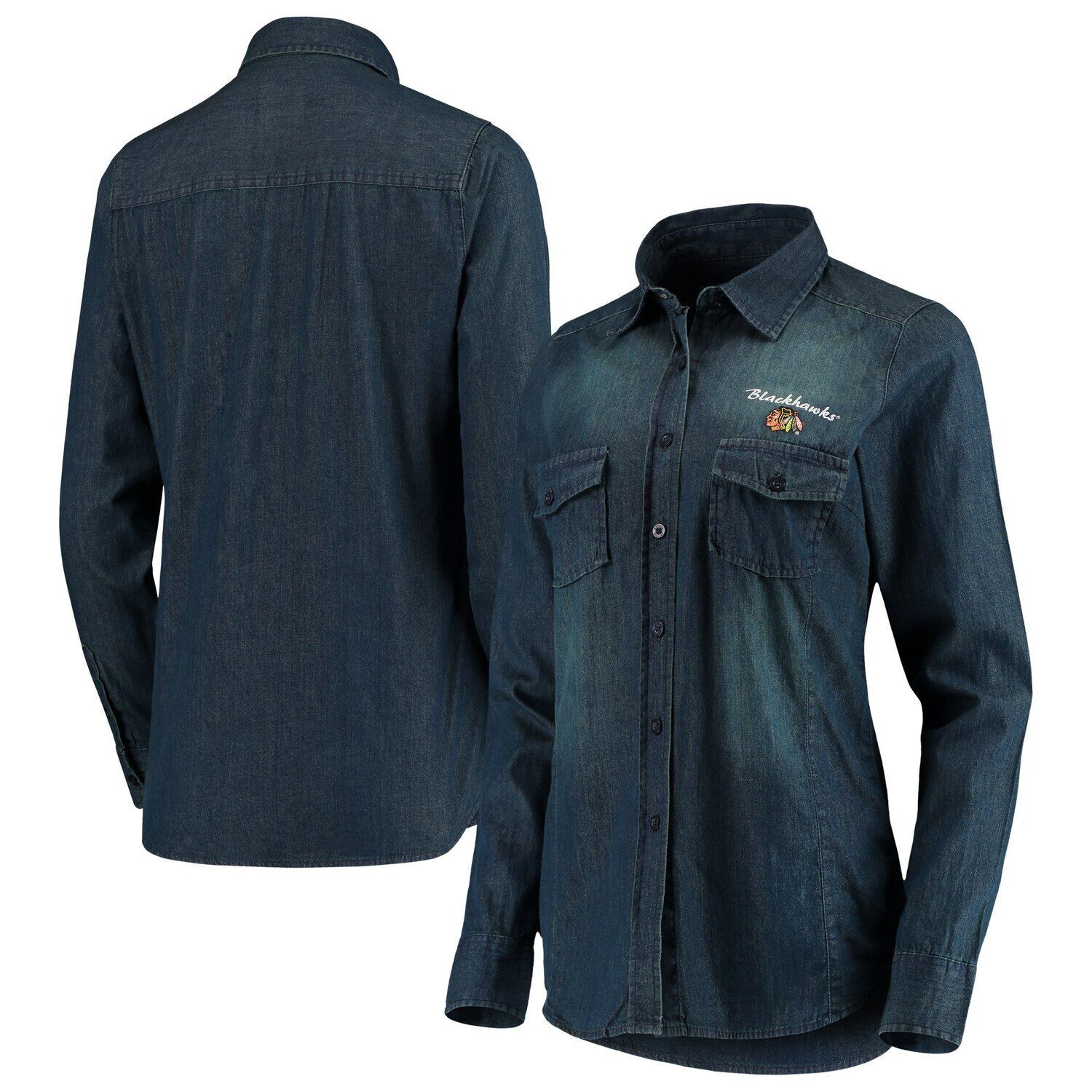Женская рубашка на пуговицах с длинным рукавом Antigua Denim Chicago Blackhawks Outlook Antigua
Женская рубашка на пуговицах с длинным рукавом Antigua Denim Chicago Blackhawks Outlook Antigua