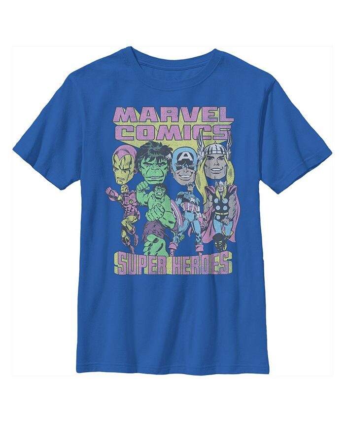 Классическая детская футболка с изображением Мстителей для мальчика Marvel, синий
Классическая детская футболка с изображением Мстителей для мальчика Marvel, синий