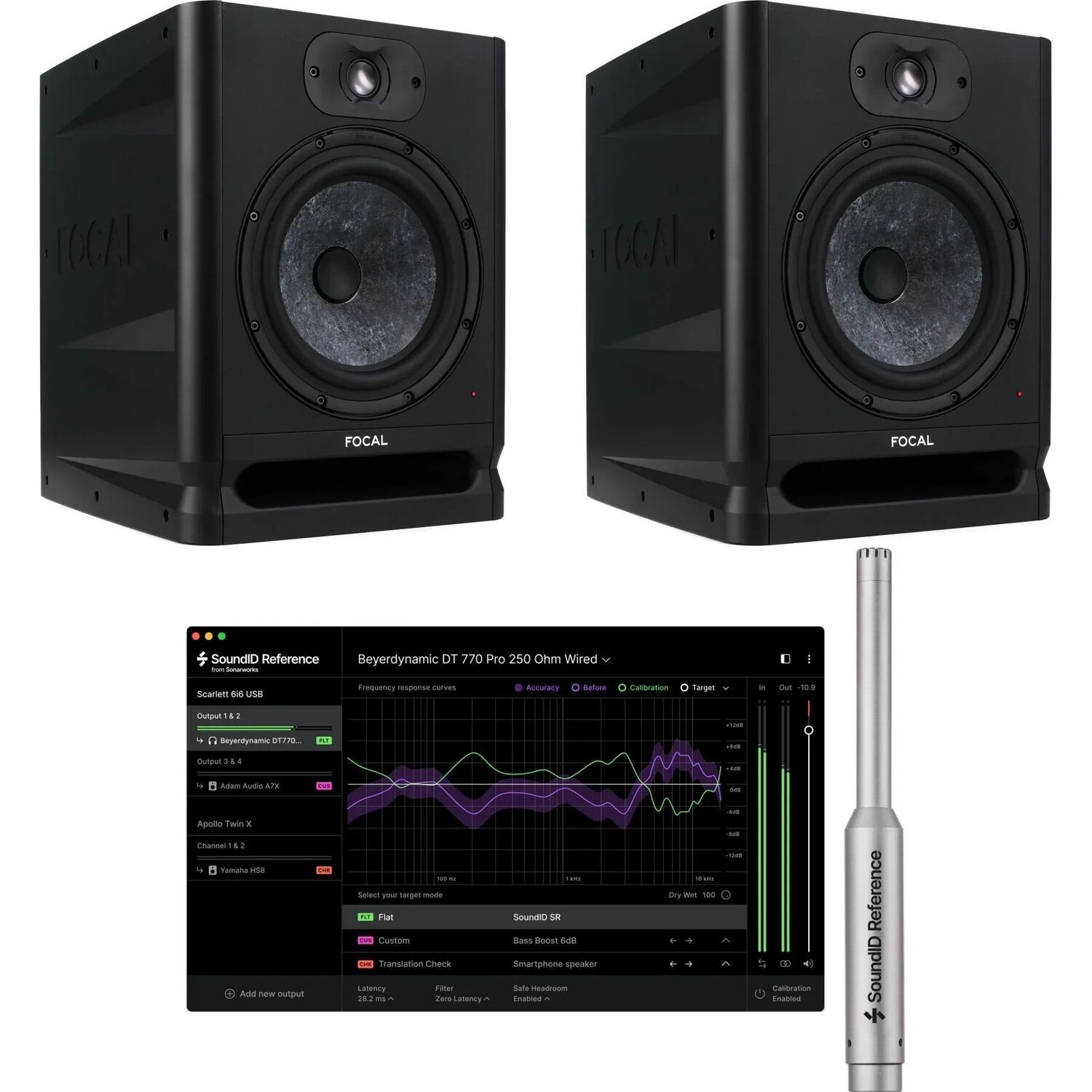 Пара 8-дюймовых активных студийных мониторов Focal Alpha 80 Evo и комплект программного обеспечения для калибровки
Пара 8-дюймовых активных студийных мониторов Focal Alpha 80 Evo и комплект программного обеспечения для калибровки