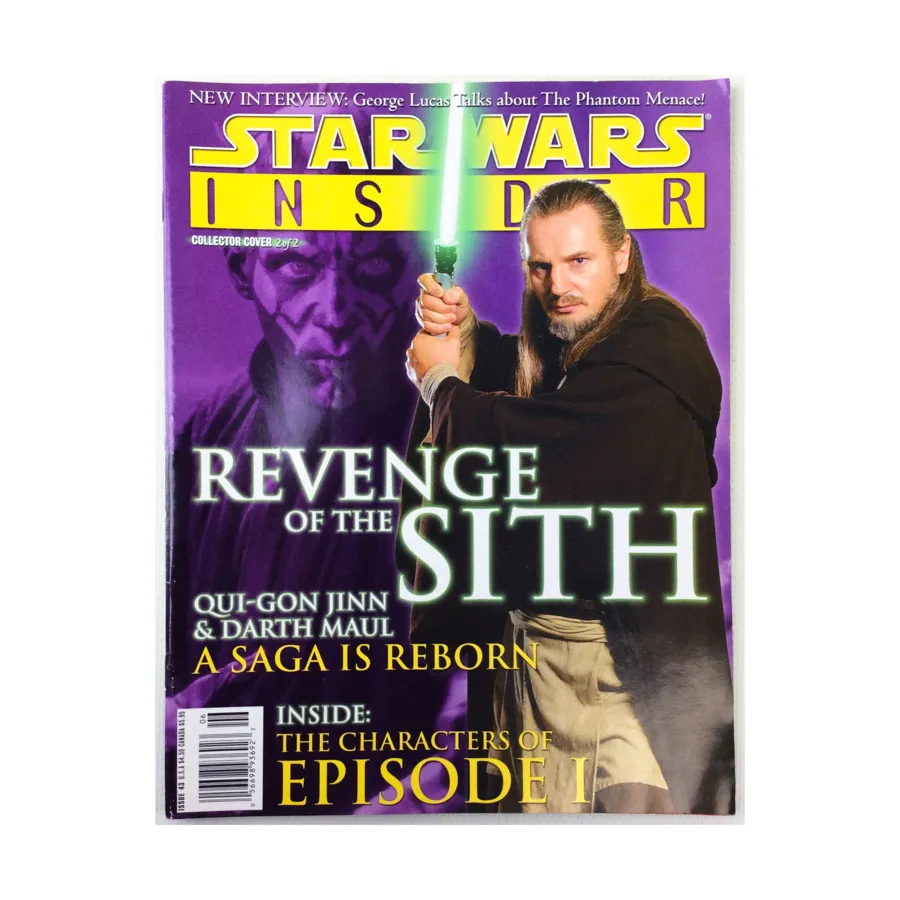 Журнал #43 "Qui-Gon Jinn & Darth Maul, Droids of Episode I, George Lucas Interview" (Cover 2 of 2), Star Wars Insider #023 - #50 (WOTC)
Журнал #43 "Qui-Gon Jinn & Darth Maul, Droids of Episode I, George Lucas Interview" (Cover 2 of 2), Star Wars Insider #023 - #50 (WOTC)