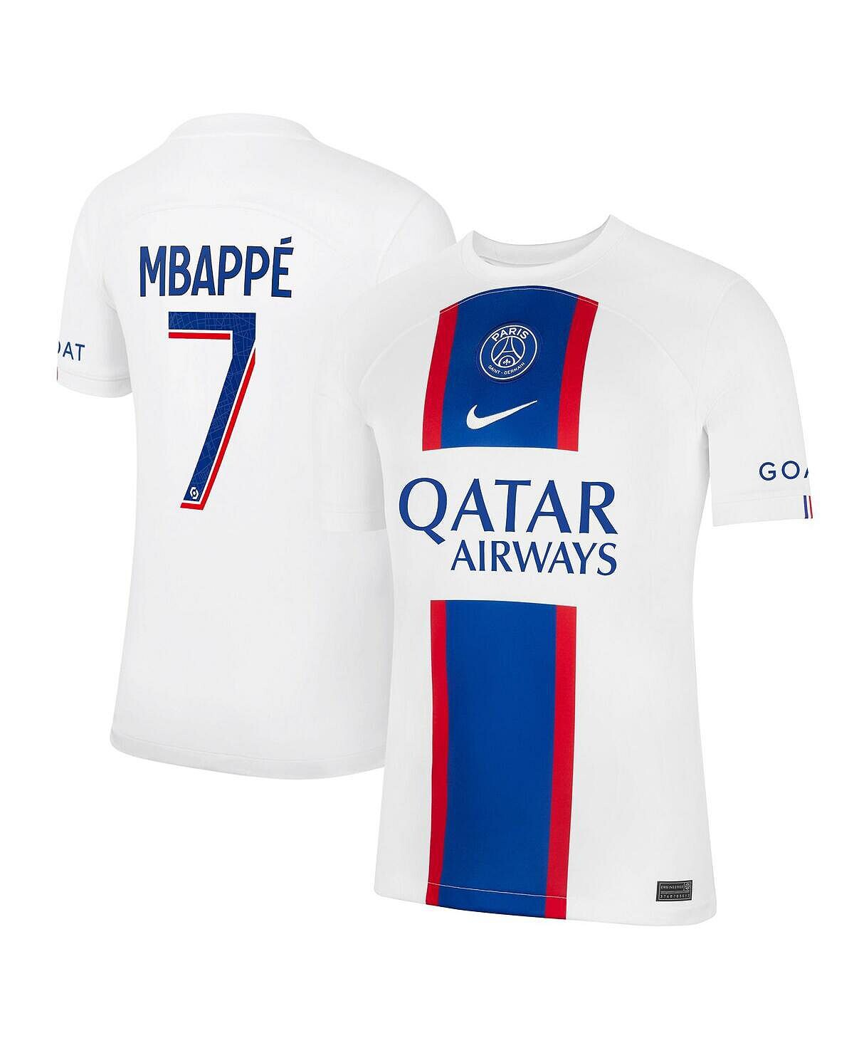 Мужская белая майка игрока «Пари Сен-Жермен» Кайлиана Мбаппе 2022/23 Third Breathe Stadium Nike
Мужская белая майка игрока «Пари Сен-Жермен» Кайлиана Мбаппе 2022/23 Third Breathe Stadium Nike