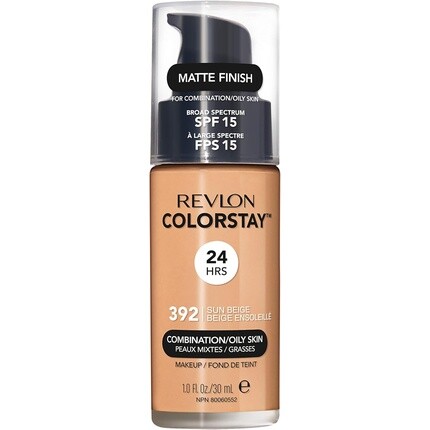 Revlon Colorstay Liquid Foundation Makeup для комбинированной/жирной кожи SPF 15, среднее полное покрытие и матовый финиш, 30 мл, 392 Sun Beige
Revlon Colorstay Liquid Foundation Makeup для комбинированной/жирной кожи SPF 15, среднее полное покрытие и матовый финиш, 30 мл, 392 Sun Beige