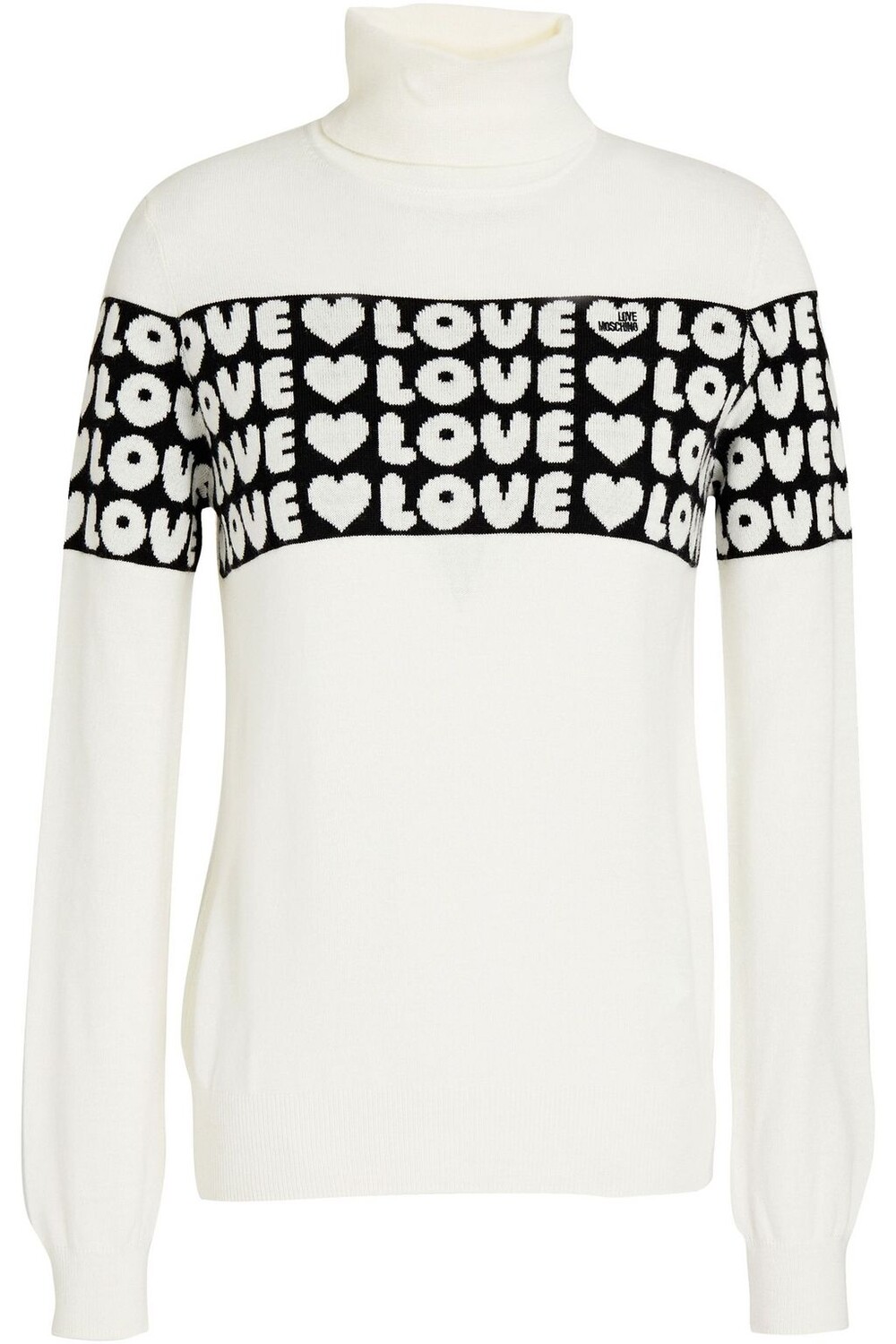 Свитер с воротником из смесовой шерсти интарсии LOVE MOSCHINO, слоновая кость
Свитер с воротником из смесовой шерсти интарсии LOVE MOSCHINO, слоновая кость