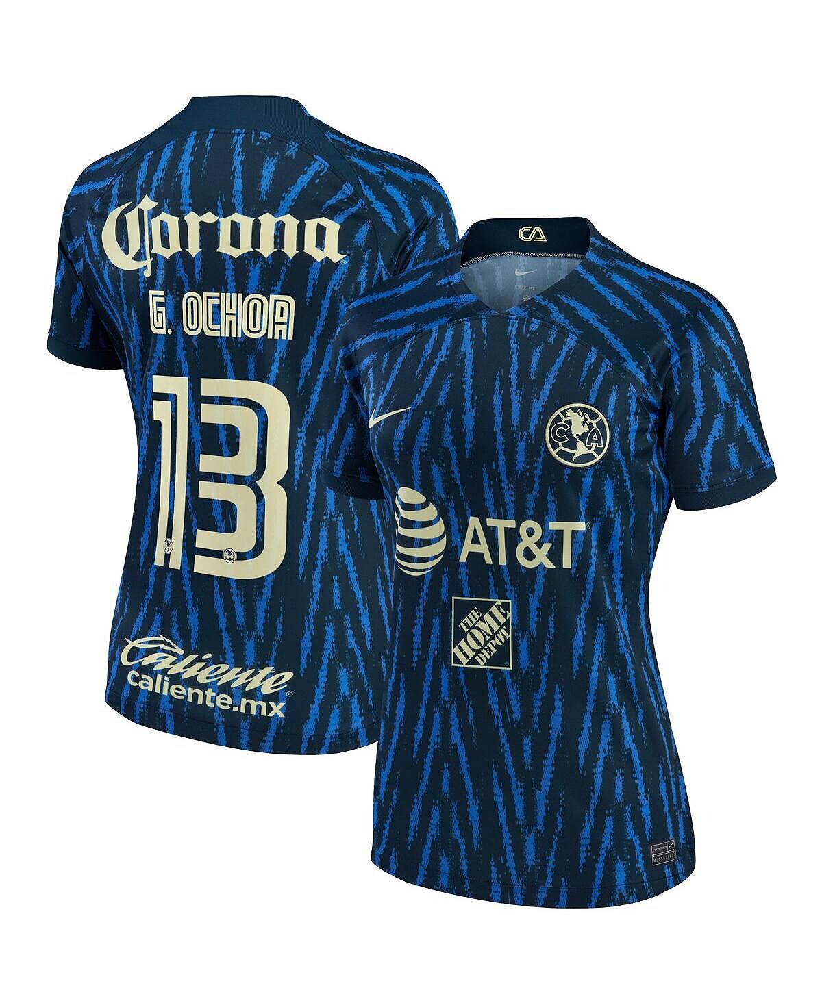 Женская выездная футболка Guillermo Ochoa Blue Club America 2022/23, реплика игрока Nike, синий
Женская выездная футболка Guillermo Ochoa Blue Club America 2022/23, реплика игрока Nike, синий