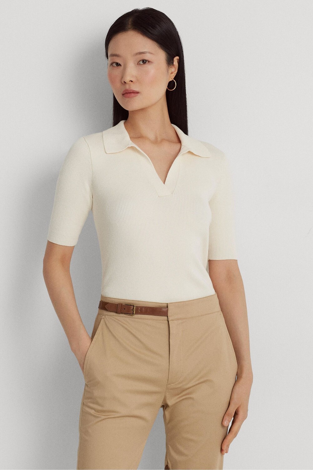 Рубашка-поло кремового цвета из смесовой хлопчатобумажной ткани Lauren Ralph Lauren, бежевый
Рубашка-поло кремового цвета из смесовой хлопчатобумажной ткани Lauren Ralph Lauren, бежевый