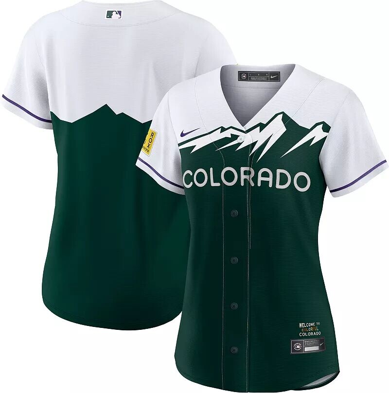 Женская футболка Nike Colorado Rockies White City Connect Replica Cool Base
Женская футболка Nike Colorado Rockies White City Connect Replica Cool Base