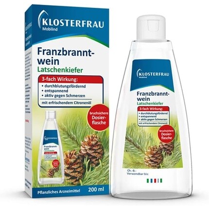 Klosterfrau Mobilind Franzbranntwein Latschenkiefer Облегчение боли и улучшение кровообращения 200 мл
Klosterfrau Mobilind Franzbranntwein Latschenkiefer Облегчение боли и улучшение кровообращения 200 мл