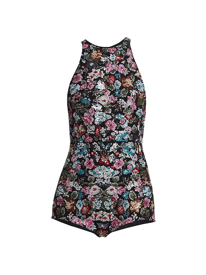 Короткий комбинезон с пайетками и цветочным принтом Giambattista Valli, черный
Короткий комбинезон с пайетками и цветочным принтом Giambattista Valli, черный
