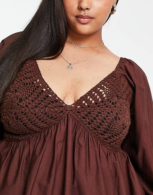 Шоколадный топ ASOS DESIGN Curve с v-образным вырезом, рукавами с оборками и подолом с баской
Шоколадный топ ASOS DESIGN Curve с v-образным вырезом, рукавами с оборками и подолом с баской
