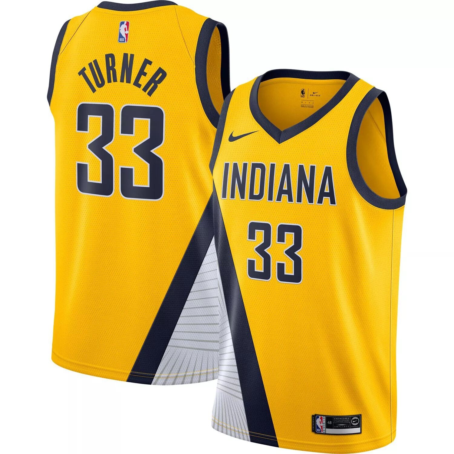Мужская джерси Nike Myles Turner Gold Indiana Pacers с отделкой Swingman — Statement Edition
Мужская джерси Nike Myles Turner Gold Indiana Pacers с отделкой Swingman — Statement Edition