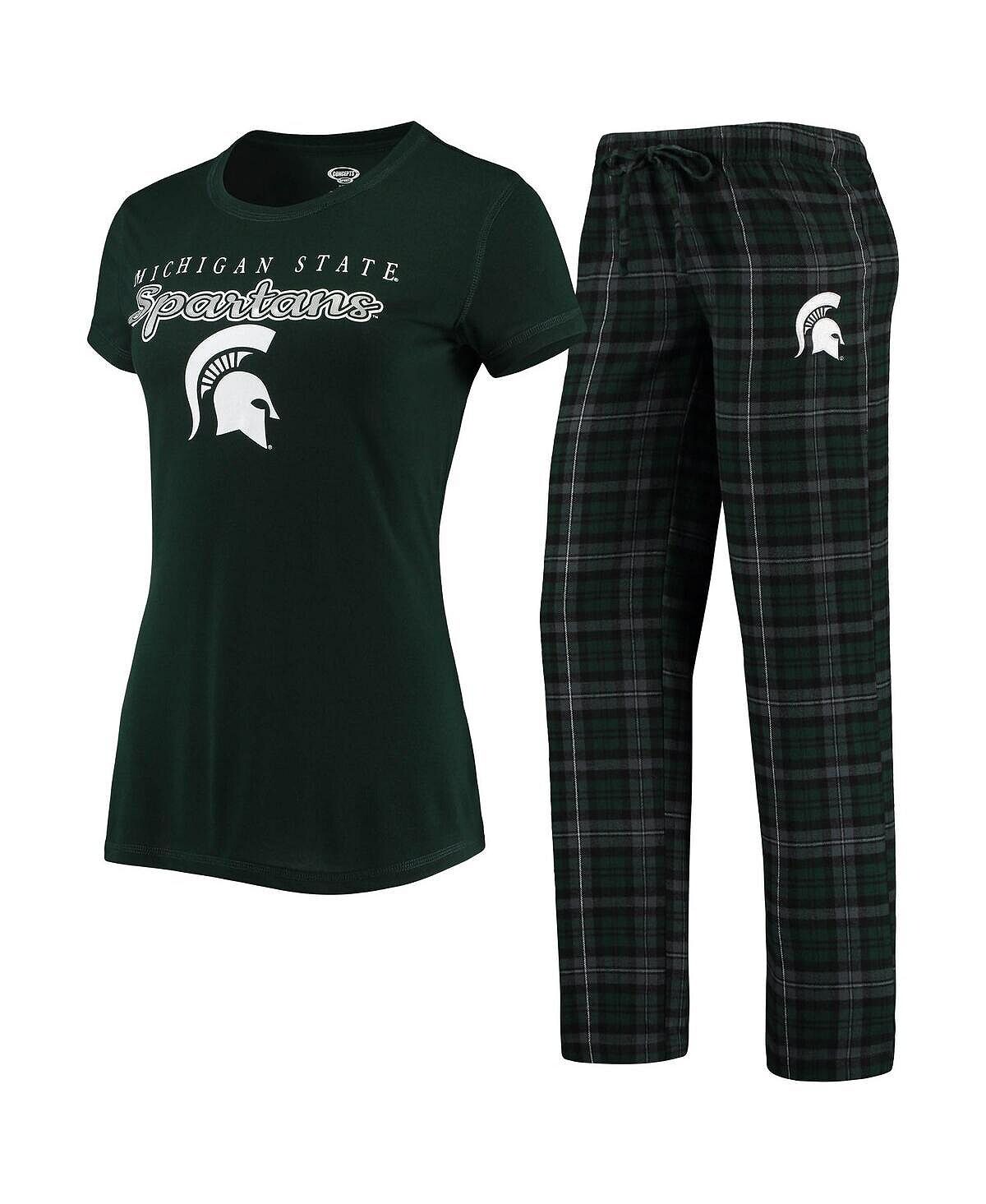 Женская зелено-черная футболка Michigan State Spartans Lodge и фланелевые брюки для сна Concepts Sport
Женская зелено-черная футболка Michigan State Spartans Lodge и фланелевые брюки для сна Concepts Sport