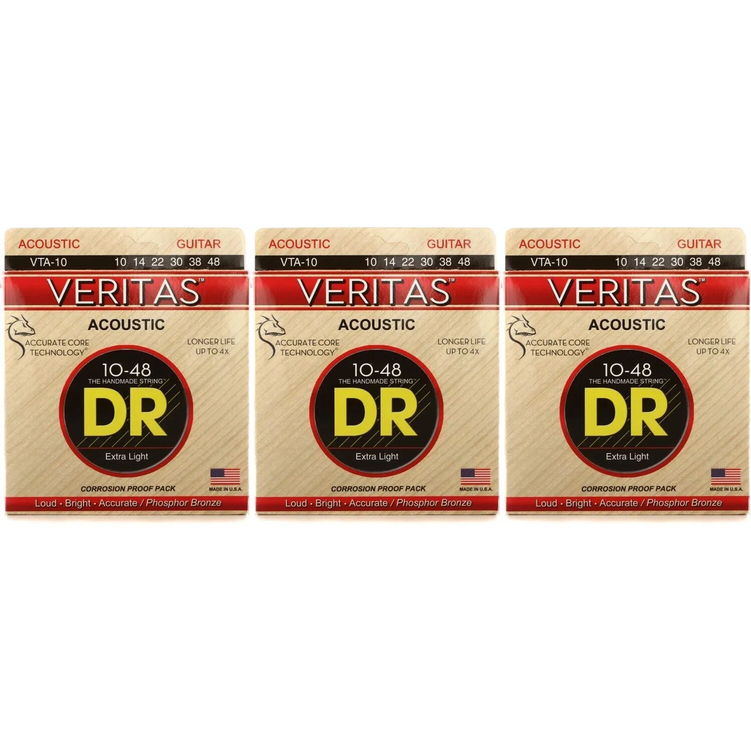 Струны для акустической гитары DR Strings VTA-10 Veritas Phosphor Bronze — .010-.048 Extra Light (3 шт.)
Струны для акустической гитары DR Strings VTA-10 Veritas Phosphor Bronze — .010-.048 Extra Light (3 шт.)