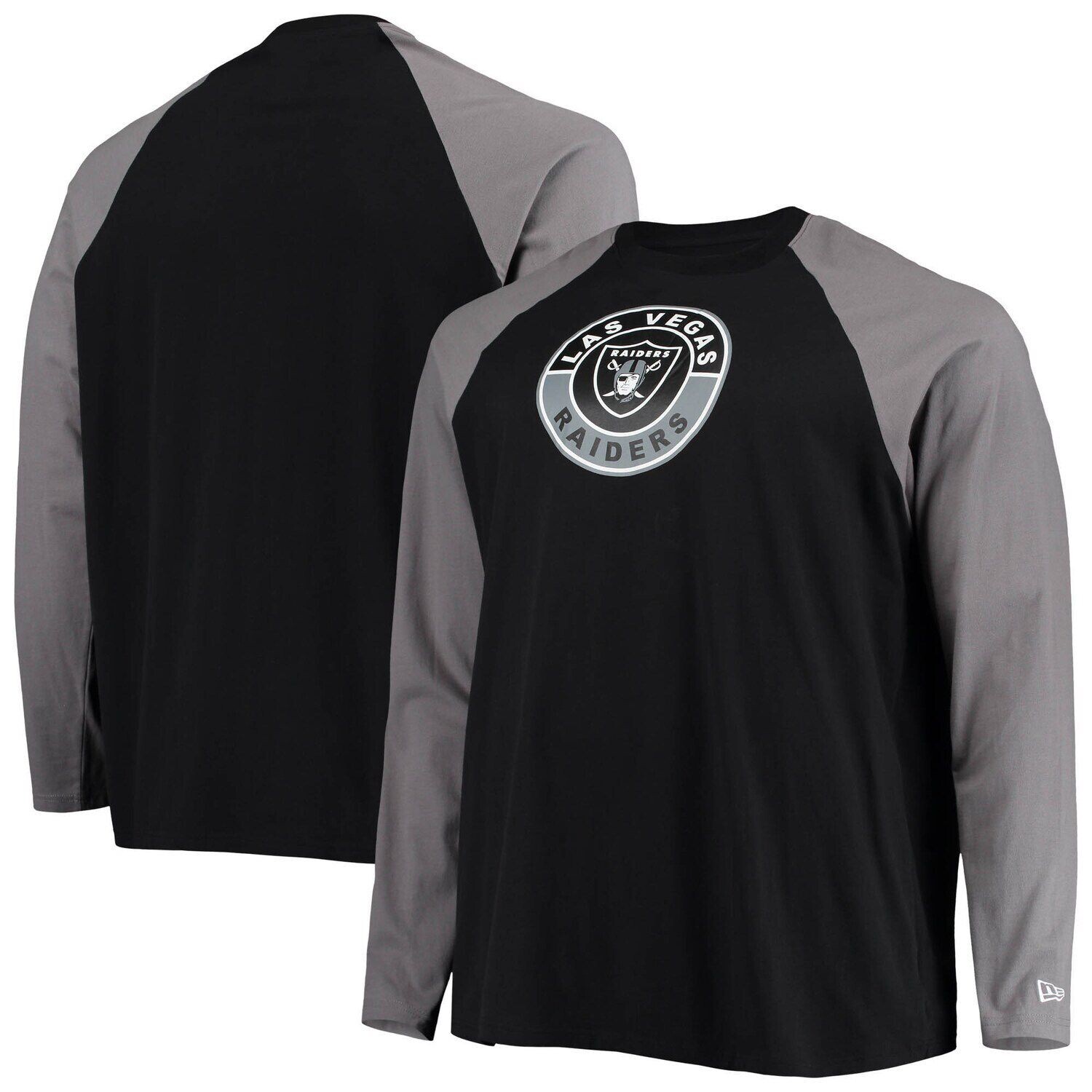 Мужская черная/серебристая футболка с длинным рукавом реглан Las Vegas Raiders Big & Tall League New Era
Мужская черная/серебристая футболка с длинным рукавом реглан Las Vegas Raiders Big & Tall League New Era