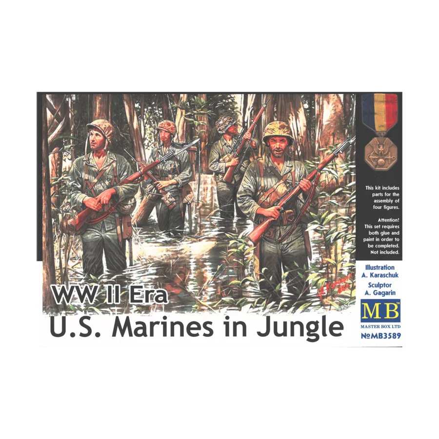 Морские пехотинцы США в джунглях, WWII Models - United States (1:35) (Master Box)
Морские пехотинцы США в джунглях, WWII Models - United States (1:35) (Master Box)